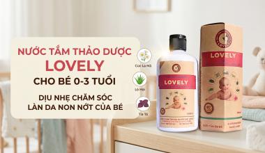 NƯỚC TẮM THẢO DƯỢC LOVELY CHO B&Eacute; 0-3 TUỔI &ndash; DỊU NHẸ CHĂM S&Oacute;C L&Agrave;N DA NON NỚT CỦA B&Eacute;