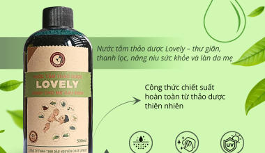 NƯỚC TẮM THẢO DƯỢC LOVELY – LÀM SẠCH, KHÁNG KHUẨN, LƯU HƯƠNG DỊU NHẸ CHO MẸ SAU SINH