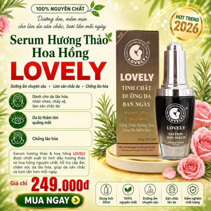 LOVELY ROSEMARY & ROSE SERUM | SERUM HƯƠNG THẢO HOA HỒNG LOVELY