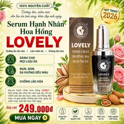 LOVELY ALMOND & ROSE SERUM | SERUM HẠNH NH&Acirc;N HOA HỒNG LOVELY